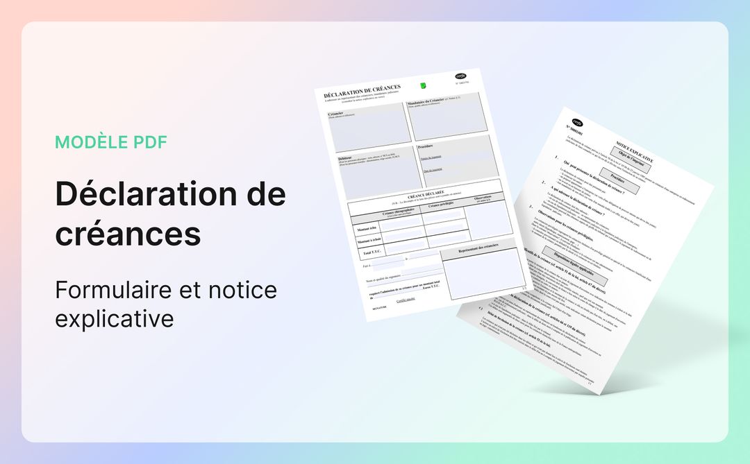Formulaire de déclaration de créances
